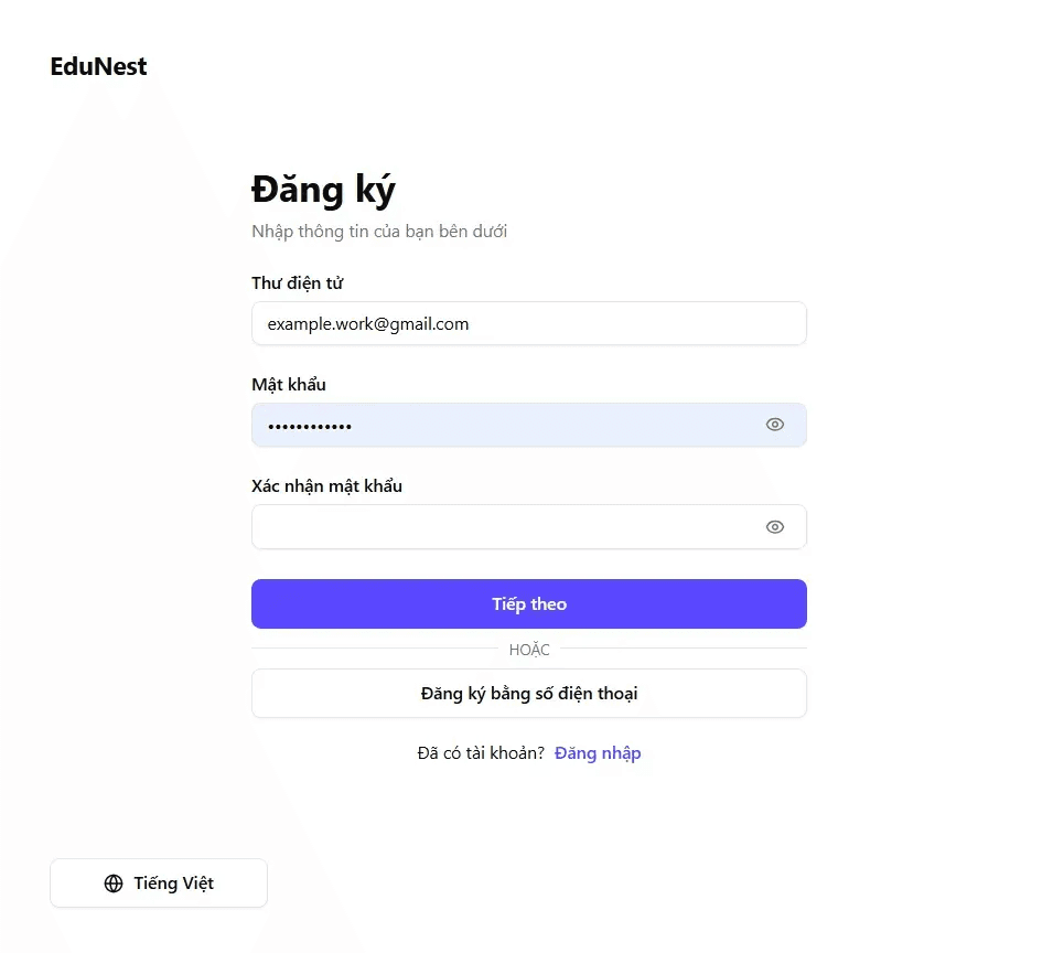 Bước 1 – Đăng ký tài khoản